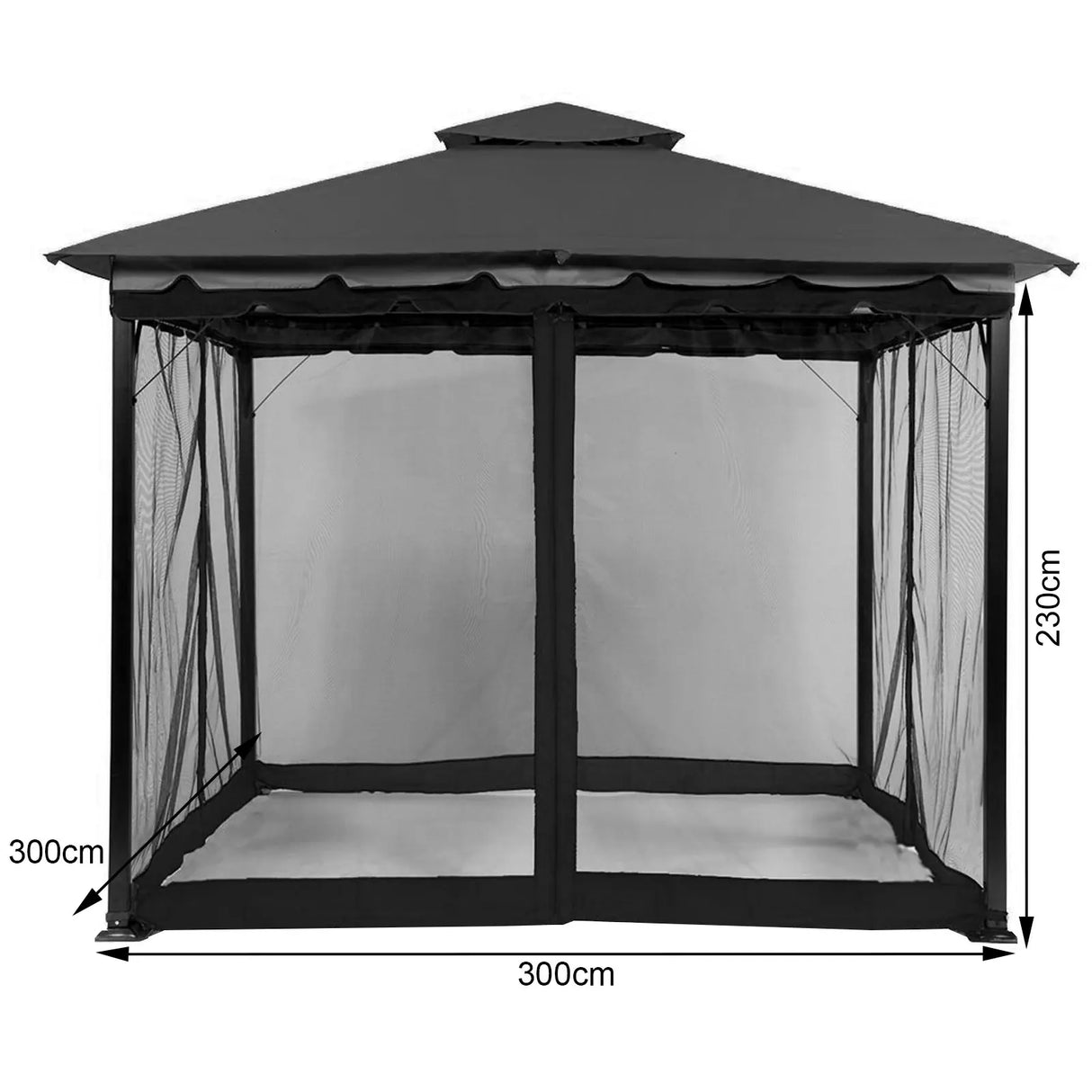 Outdoor Gazebo Mosquito Netting Universal Replacement Canopy Net Screen 4-Panel Sidewall Curtain with Zippers for Garden Patio