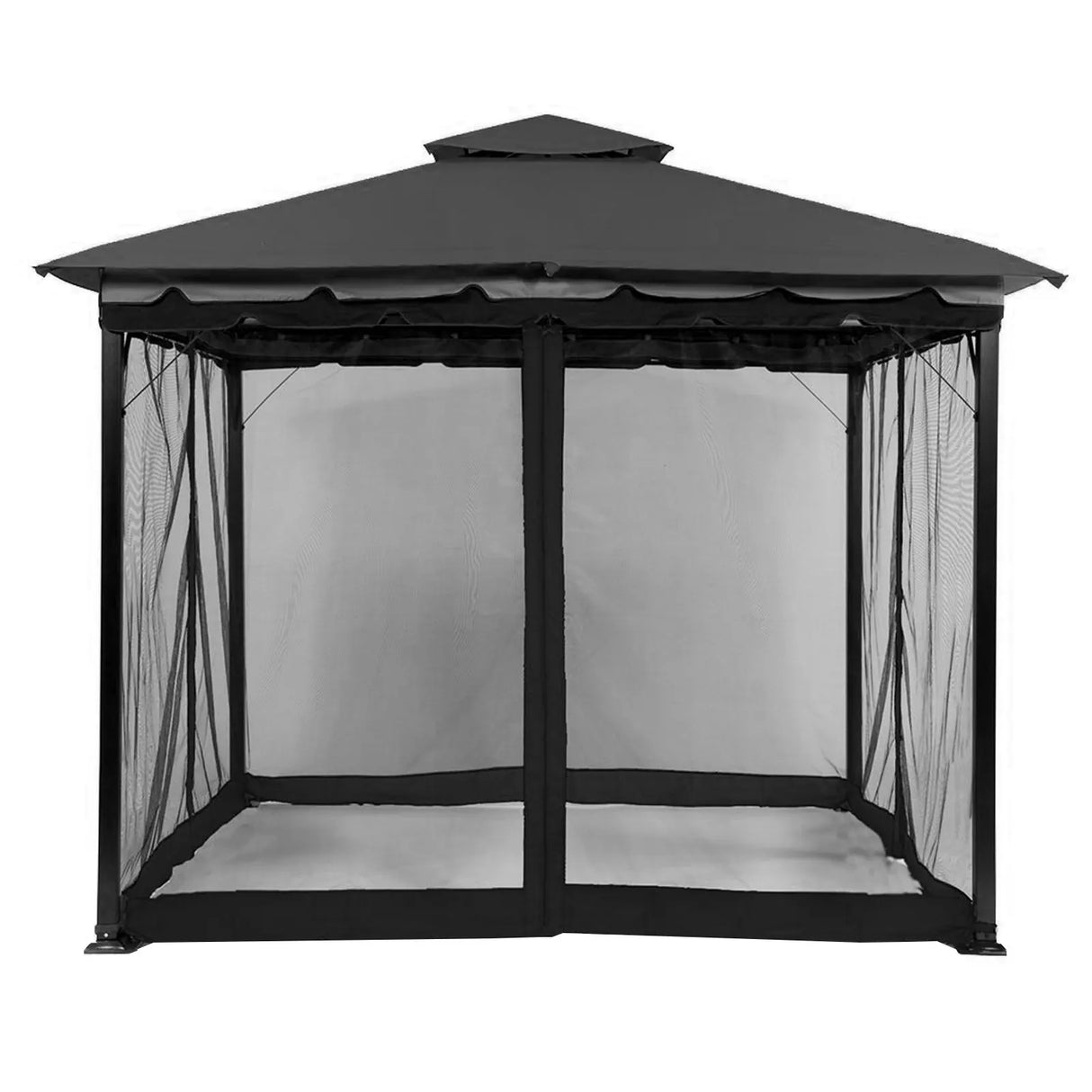 Outdoor Gazebo Mosquito Netting Universal Replacement Canopy Net Screen 4-Panel Sidewall Curtain with Zippers for Garden Patio