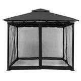 Outdoor Gazebo Mosquito Netting Universal Replacement Canopy Net Screen 4-Panel Sidewall Curtain with Zippers for Garden Patio