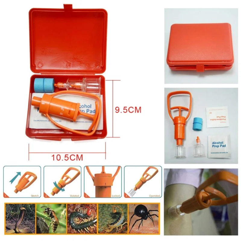 Outdoor Hiking Safe First Aid Kit Survivor Venom Extractor Kit Safety Venom Protector Snake Bees Bite Venom Extractor Survival