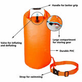 Outdoor Safety Swimming Buoy Multifunction Swim Float Bag with Waist Belt Waterproof PVC Lifebelt Storage Bag for Water Sports