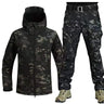 Outdoor Shark Skin Warmth Set Camo Plush Thickened Coat Autumn/Winter Racing Top Does Not Include Cuff Logo Pattern