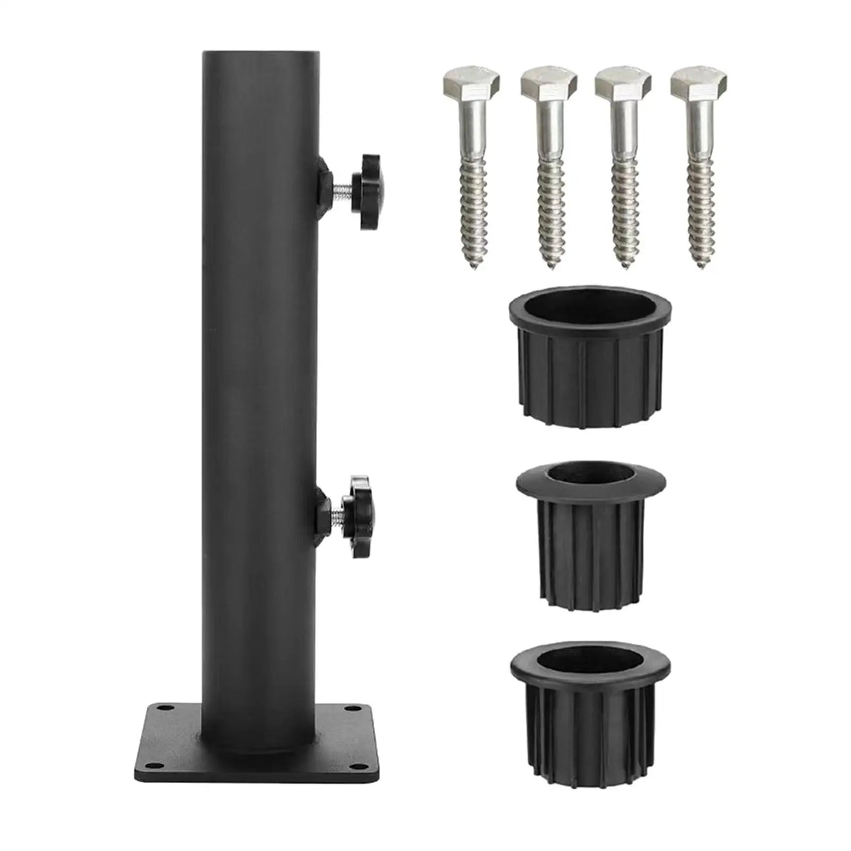 Outdoor Umbrella Base Stand Rustproof Fits 32mm/38mm/ 48mm Pole Weather Resistant Parasol Umbrella Mount Parts for Outdoor Patio