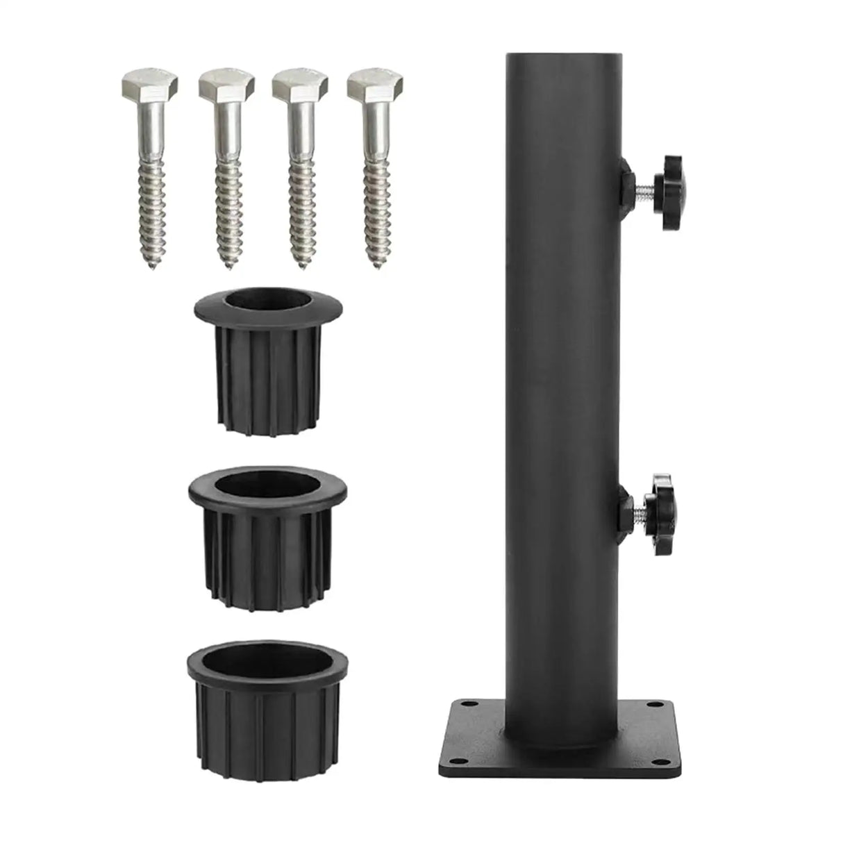 Outdoor Umbrella Base Stand Rustproof Fits 32mm/38mm/ 48mm Pole Weather Resistant Parasol Umbrella Mount Parts for Outdoor Patio