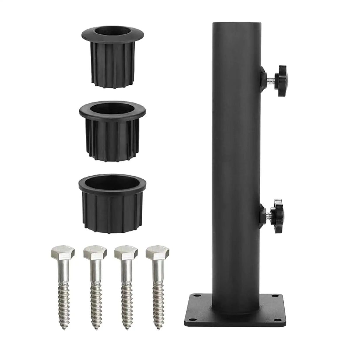 Outdoor Umbrella Base Stand Rustproof Fits 32mm/38mm/ 48mm Pole Weather Resistant Parasol Umbrella Mount Parts for Outdoor Patio