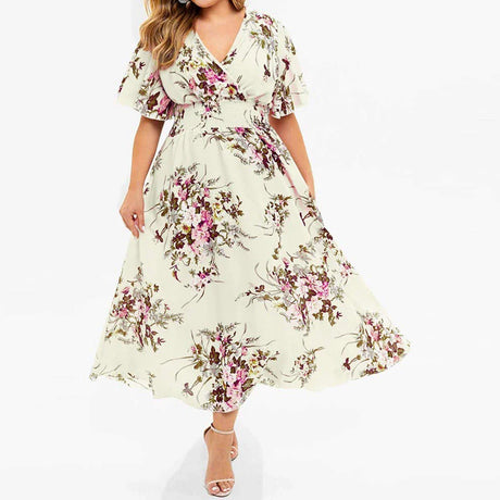 Oversized Dresses Women Plus Size 2023 Boho Beach Floral Summer Dress 2023 Mini Sundress Female Clothing Loose Casual Long Skirt