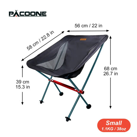 PACOONE Travel Ultralight Folding Chair Detachable Portable Moon Chair Outdoor Camping Fishing Chair Beach Hiking Picnic Seat