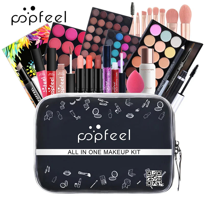 POPFEEL 8-29PCS Makeup Kit Full Professional Makeup Products Eyeshadow Lip Gloss Mascara Eyeliner Women Cosmetics Kit Maquiagem