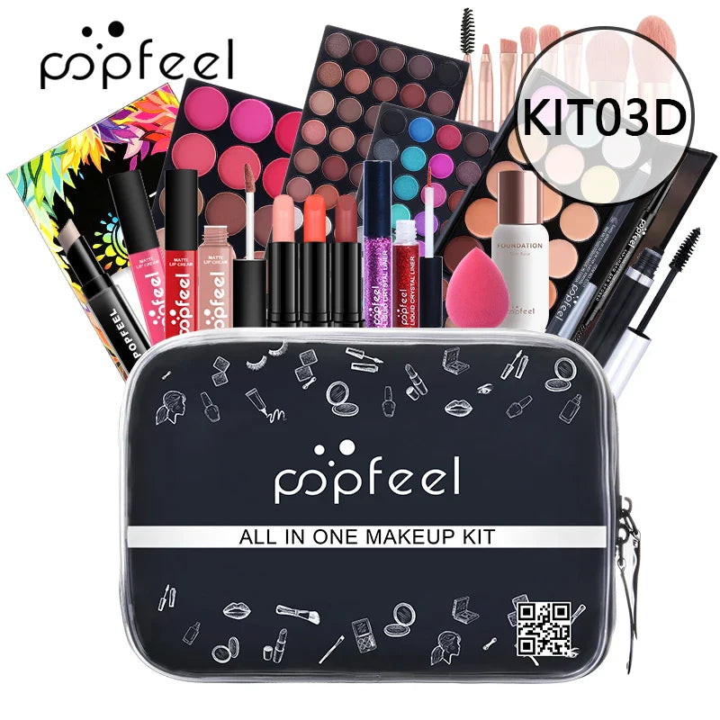 POPFEEL 8-29PCS Makeup Kit Full Professional Makeup Products Eyeshadow Lip Gloss Mascara Eyeliner Women Cosmetics Kit Maquiagem