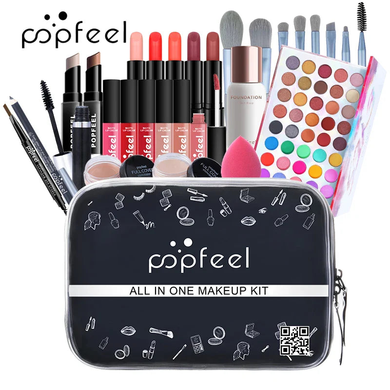 POPFEEL 8-29PCS Makeup Kit Full Professional Makeup Products Eyeshadow Lip Gloss Mascara Eyeliner Women Cosmetics Kit Maquiagem