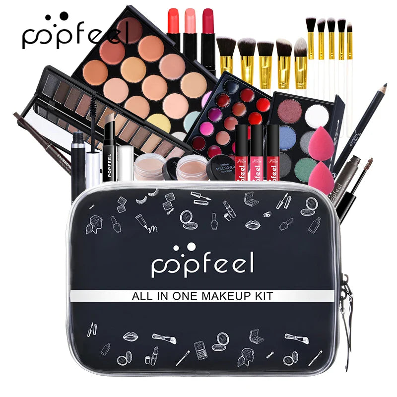 POPFEEL 8-29PCS Makeup Kit Full Professional Makeup Products Eyeshadow Lip Gloss Mascara Eyeliner Women Cosmetics Kit Maquiagem