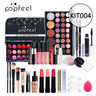 POPFEEL Lip Gloss Makeup Brush Eye Shadow Blush Liquid Foundation Puff Cosmetic Bag Eyebrow Pencil Make Up Kit