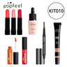 POPFEEL Lip Gloss Makeup Brush Eye Shadow Blush Liquid Foundation Puff Cosmetic Bag Eyebrow Pencil Make Up Kit