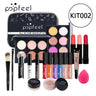 POPFEEL Lip Gloss Makeup Brush Eye Shadow Blush Liquid Foundation Puff Cosmetic Bag Eyebrow Pencil Make Up Kit