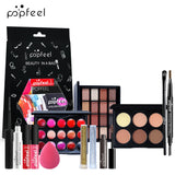 POPFEEL Makeup Full Kit Female Make Up Set Eye Shadow Eyeshadow Palette Lip Gloss Mascara Eyeliner Brushes Bag Make-up for Women