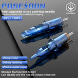 POSEIDON 100PCS Mixed Needle Professional Tattoo Cartridge Needles with Membrane Safety Cartridges Disposable Tattoo Needle