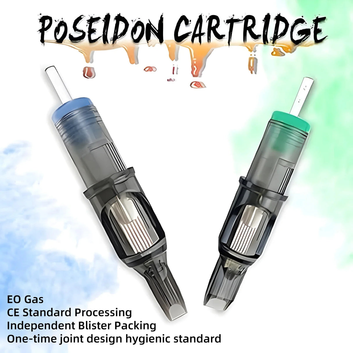 POSEIDON 50PCS Mixed Professional RL RS RM M1 Tattoo Cartridge Needles with Membrane Safety Cartridges Disposable Tattoo Needle