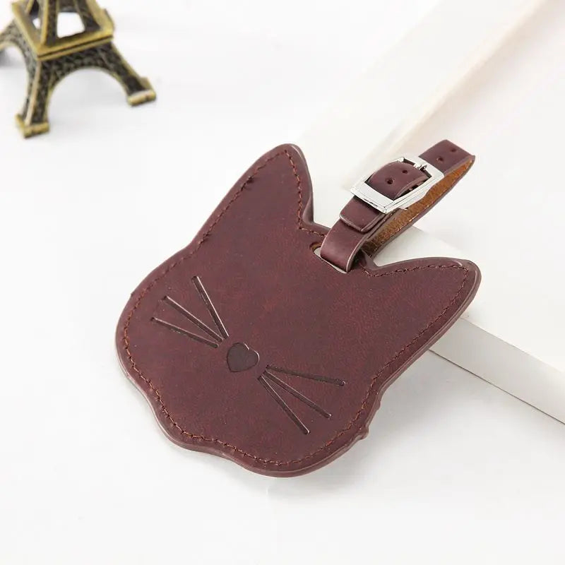 PU Leather Luggage Tag Suitcase Bag Label Portable Baggage Boarding Bag ID Address Name Holder Tag Travel Accessories