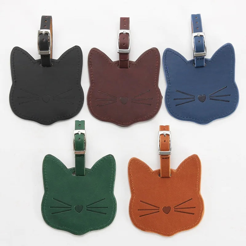 PU Leather Luggage Tag Suitcase Bag Label Portable Baggage Boarding Bag ID Address Name Holder Tag Travel Accessories