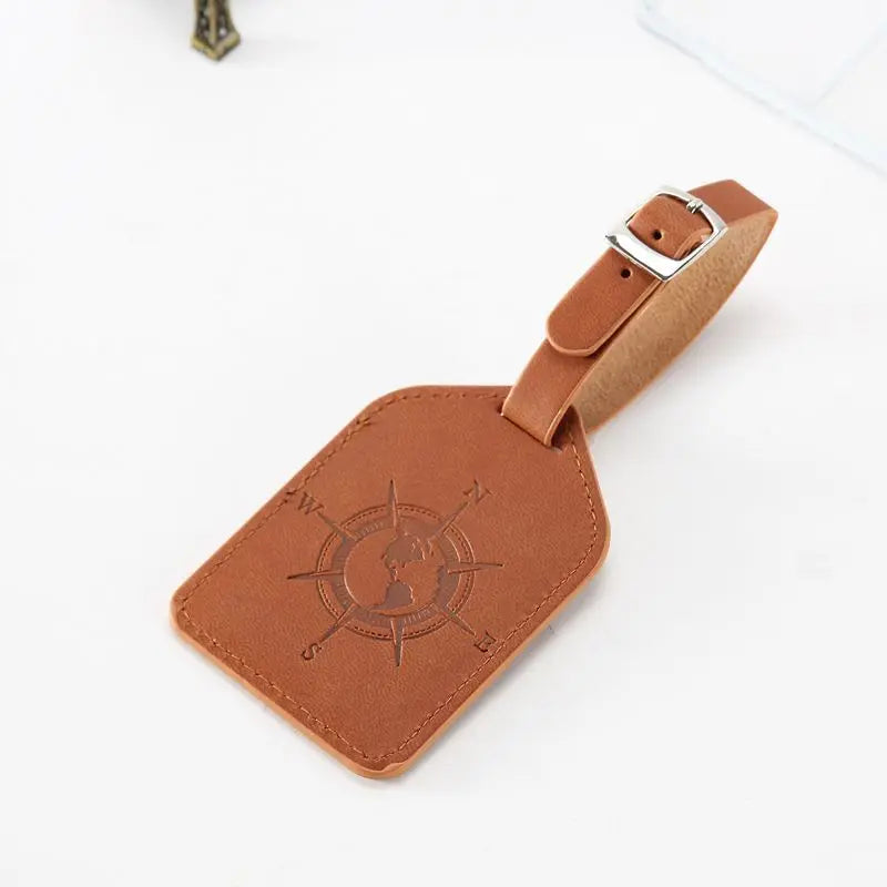 PU Leather Luggage Tag Suitcase Bag Label Portable Baggage Boarding Bag ID Address Name Holder Tag Travel Accessories