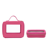 PU eather Travel Cosmetic Bag Set Colorful Classic Saffiano Portable Travel Clear PVC Cosmetic Bag TPU Wash Bag