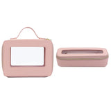 PU eather Travel Cosmetic Bag Set Colorful Classic Saffiano Portable Travel Clear PVC Cosmetic Bag TPU Wash Bag