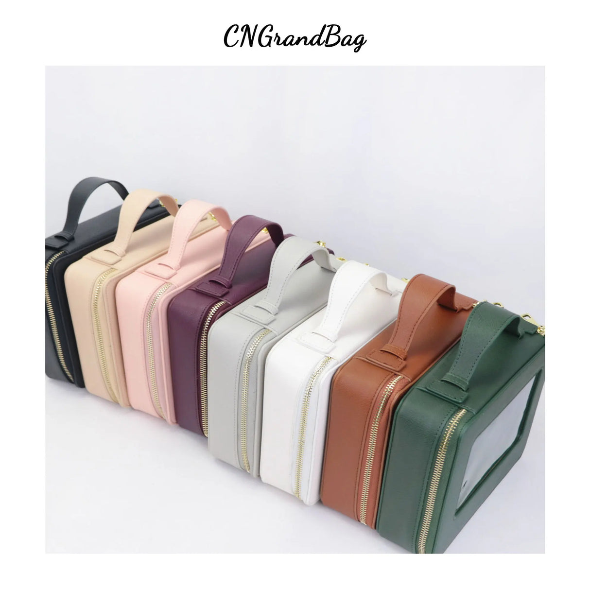 PU eather Travel Cosmetic Bag Set Colorful Classic Saffiano Portable Travel Clear PVC Cosmetic Bag TPU Wash Bag