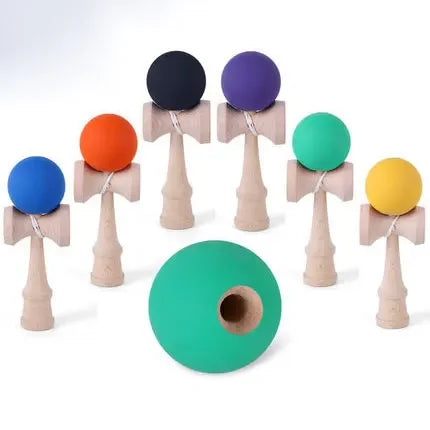 Painted Wood Kendama Toy Outdoor Fitness Balls Train Eye-hand Coordination for Children Adults Outdoor Juggling Fun Sports Ball