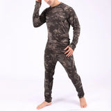 Pajama Sets Men Camouflage Print Long Sleeve Top Pants Outfit Winter Thermal Underwear Set