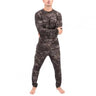 Pajama Sets Men Camouflage Print Long Sleeve Top Pants Outfit Winter Thermal Underwear Set