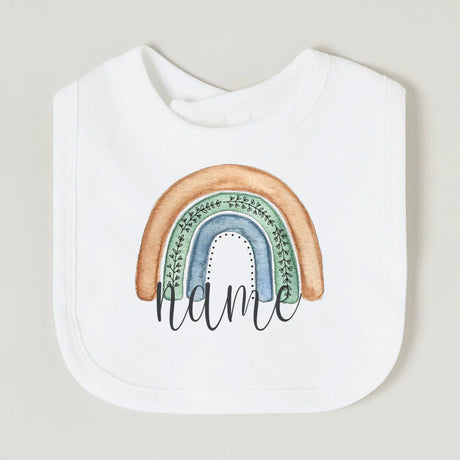 Personalised Baby Bib Rainbow with Name Newborn Cotton Bibs Custom Girls Boys Saliva Towel Infant Bibs Baptism Baby Shower Gifts