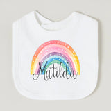 Personalised Baby Bib Rainbow with Name Newborn Cotton Bibs Custom Girls Boys Saliva Towel Infant Bibs Baptism Baby Shower Gifts