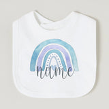 Personalised Baby Bib Rainbow with Name Newborn Cotton Bibs Custom Girls Boys Saliva Towel Infant Bibs Baptism Baby Shower Gifts