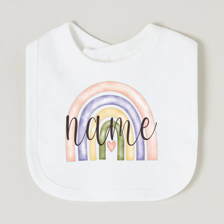 Personalised Baby Bib Rainbow with Name Newborn Cotton Bibs Custom Girls Boys Saliva Towel Infant Bibs Baptism Baby Shower Gifts