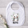 Personalised Baby Bibs Custom Animal with Name Boy Girl Cotton Bib Newborn Saliva Towel Dino Panda Print Bib Infant Shower Gifts