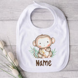 Personalised Baby Bibs Custom Animal with Name Boy Girl Cotton Bib Newborn Saliva Towel Dino Panda Print Bib Infant Shower Gifts