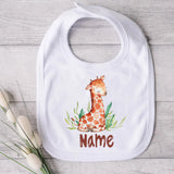 Personalised Baby Bibs Custom Animal with Name Boy Girl Cotton Bib Newborn Saliva Towel Dino Panda Print Bib Infant Shower Gifts