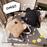 Personalised Baby Girls Backpack Cute Bear Plush Solid Color Baby Bag Custom Name Casual Backpack for Toddler Kids
