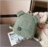 Personalised Baby Girls Backpack Cute Bear Plush Solid Color Baby Bag Custom Name Casual Backpack for Toddler Kids