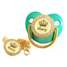 Personalised Crown Name Baby Pacifier Dummy With Chain Clip