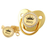 Personalised Crown Name Baby Pacifier Dummy With Chain Clip