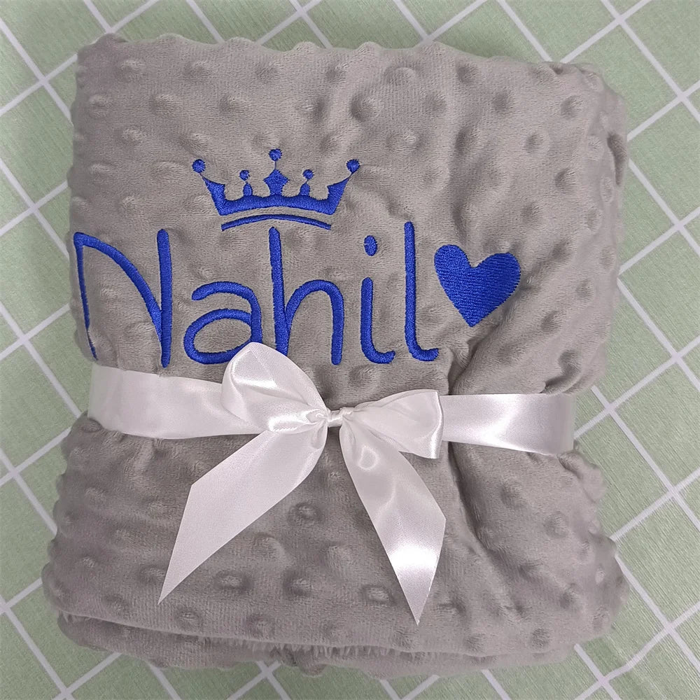 Personalised Newborn Baby Blankets Swaddling Stroller Bed Crib Sleep Cover Blanket Infant Bedding Swaddle Wrap Baby Gift