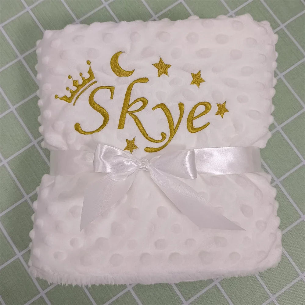 Personalised Newborn Baby Blankets Swaddling Stroller Bed Crib Sleep Cover Blanket Infant Bedding Swaddle Wrap Baby Gift