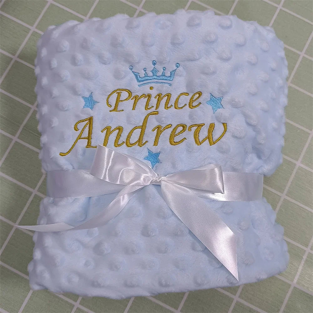 Personalised Newborn Baby Blankets Swaddling Stroller Bed Crib Sleep Cover Blanket Infant Bedding Swaddle Wrap Baby Gift