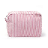 Personalized Large Capacity Striped Cosmetic Bag Custom Embroidered Logo Travel Simple Women's Storage Bag Gift