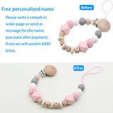 Personalized Name Handmade Silicone Pacifier Chains Baby Teether Safe Teething Chain Pacifier Clips Holder Chain Babies Toy Gift