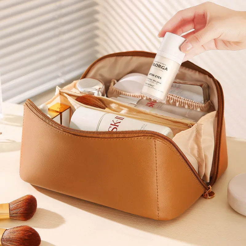 Personalized embroidery cosmetic bag organ pillow bag multi-layer travel tote cosmetic case cosmetic storage bag