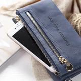 Picture Wallet High Capacity Fashion Women Wallets Long Dull  Polish PU Leather Wallet Female Customize Double Zipper Clutch