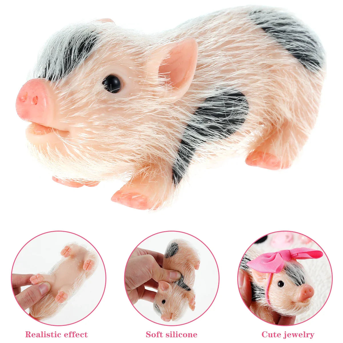 Pig Dolls Toy Set Mini Silicone Piglet Accessory Soft Lifelike Cute Mini Reborn Piglet Newborn Animal Pig Doll Toy Gift For Kids