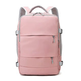 Pink Women Travel Backpack Water Repellent Anti-Theft Stylish Casual Daypack Bag with Luggage Strap & USB Charging Port Backpack